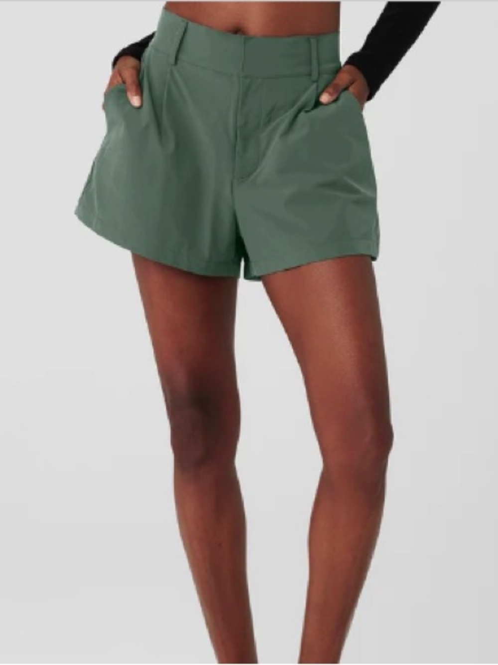 Alo Yoga High-Waist Trouser Shorts - Dark Cactus